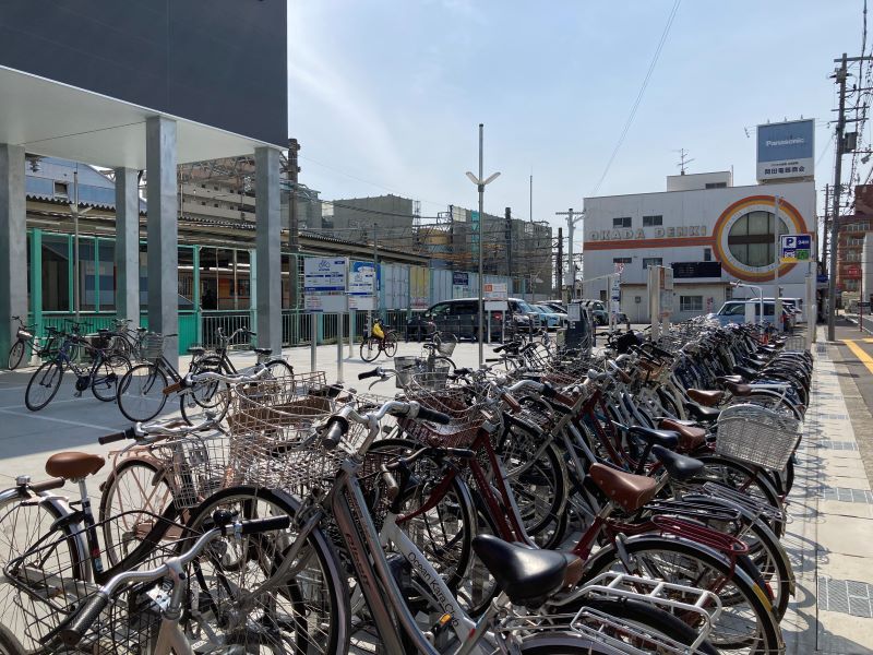 飾磨駅北口の駐輪場