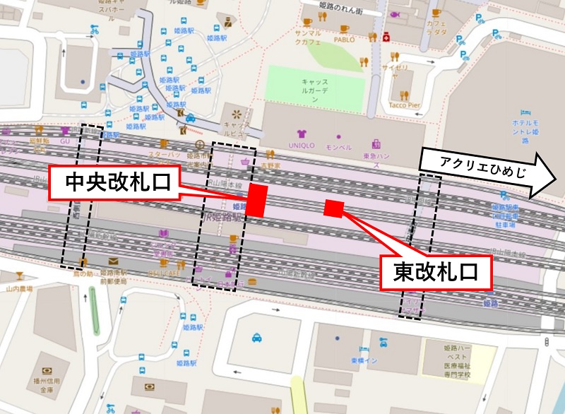 姫路駅からアクリエ姫路徒歩