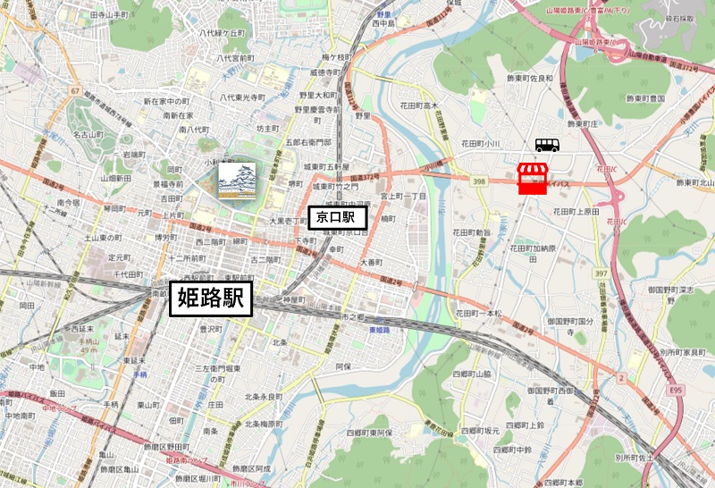 遊楽舎(ゆうらくしゃ)姫路花田店・べんてん屋の場所